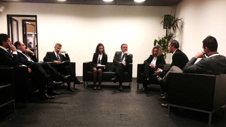 Interpretation for the former German Chancellor Gerhard Schröder and Banca Mediolanum during the World Business Forum